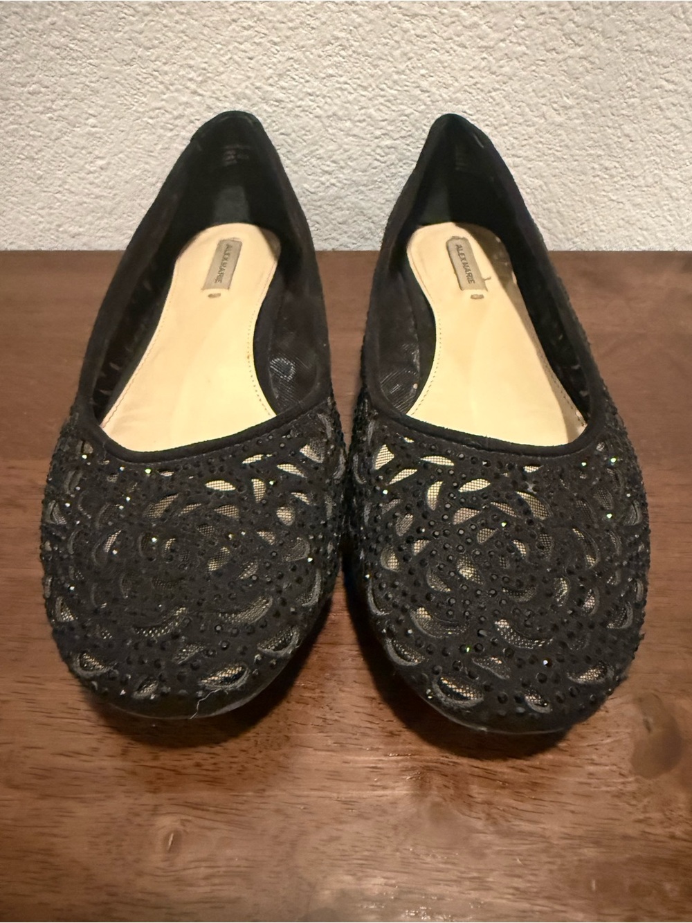 Black Rhinestone Lace Ballet Flats Women’s Size 6.5 – Alex Marie